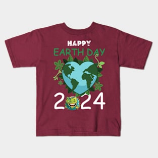 happy earth day 2024 gift april 22 Cute  Lover Kids T-Shirt